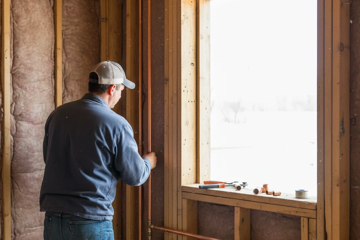 Licensed plumber running new copper supply lines in a Chattaroy home